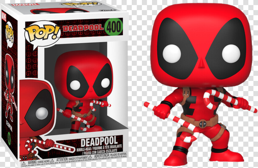 Marvel Holiday Pop With Christmas Candy Canes Vinyl   Funko Pop Deadpool Holiday  HD Png DownloadTransparent PNG