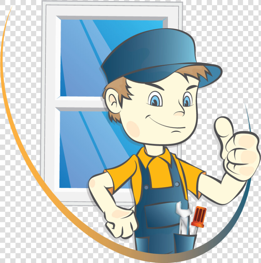 If You Have Misty Or Broken Windows  Locks  Handles   Man Fitting Window Cartoon  HD Png DownloadTransparent PNG