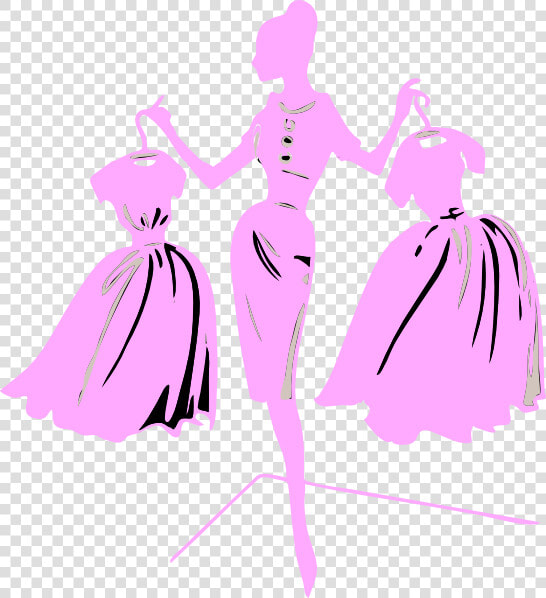 Fashion Model Pink Dress Clip Art At Clker   Fashion Clip Art  HD Png DownloadTransparent PNG