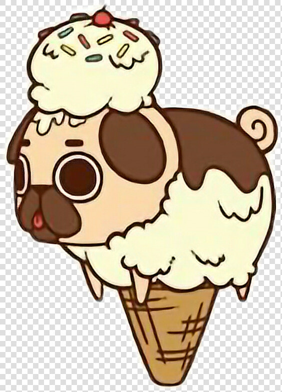 Drawing Of Food Cute Pugs   Pug Kawaii  HD Png DownloadTransparent PNG