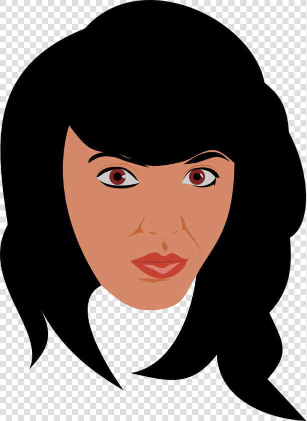 Drawing Of Beautiful Woman With Long Dark Hair And   Cartoon  HD Png DownloadTransparent PNG