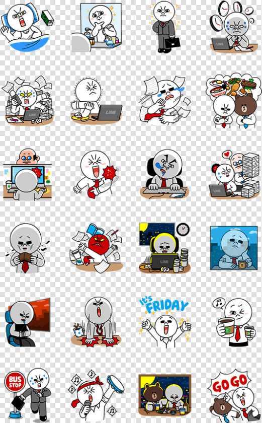 Chief Moonʹs Battle As An Office Worker   Line Sticker Moon Office  HD Png DownloadTransparent PNG