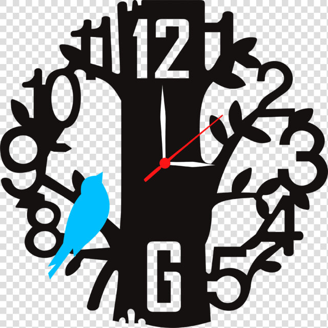 Ena Decor Wall Clock Sky Tree Mdf Wooden   Cnc Wall Clock Vector  HD Png DownloadTransparent PNG