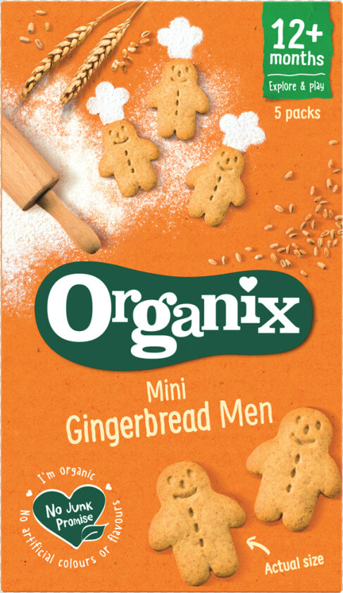 Mini Gingerbread Men Biscuits   Organix Melty Veggie Sticks  HD Png DownloadTransparent PNG