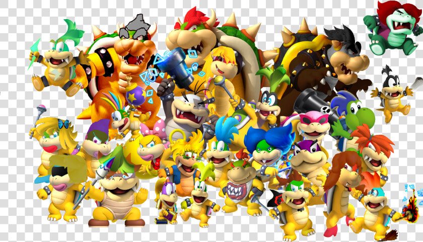 Bowser Transparent Background Png   Super Mario Bowser Family  Png DownloadTransparent PNG