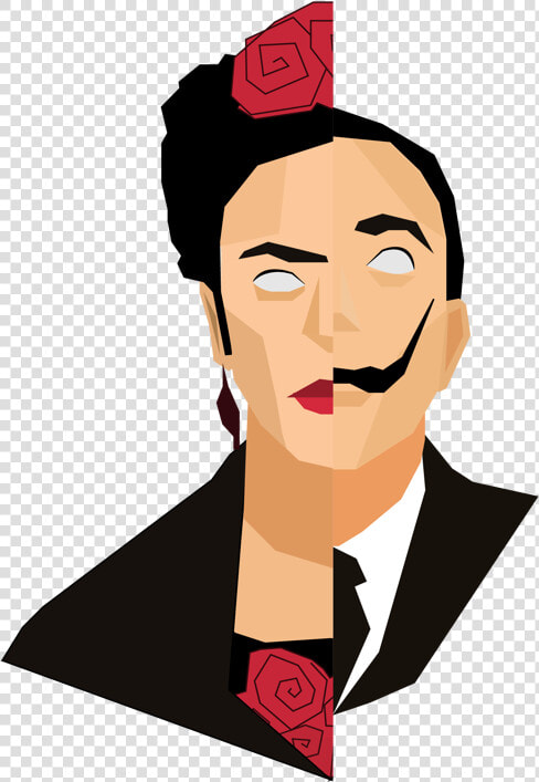 Frida Y Dali Dali  Frida Kahlo   Cartoon  HD Png DownloadTransparent PNG