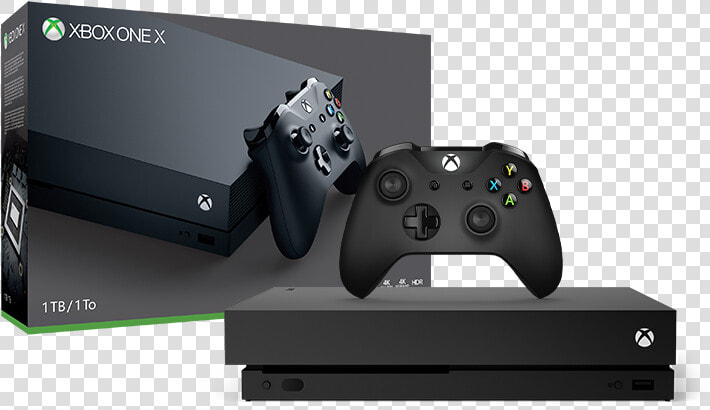 Xbox One X With 2 Controllers  HD Png DownloadTransparent PNG