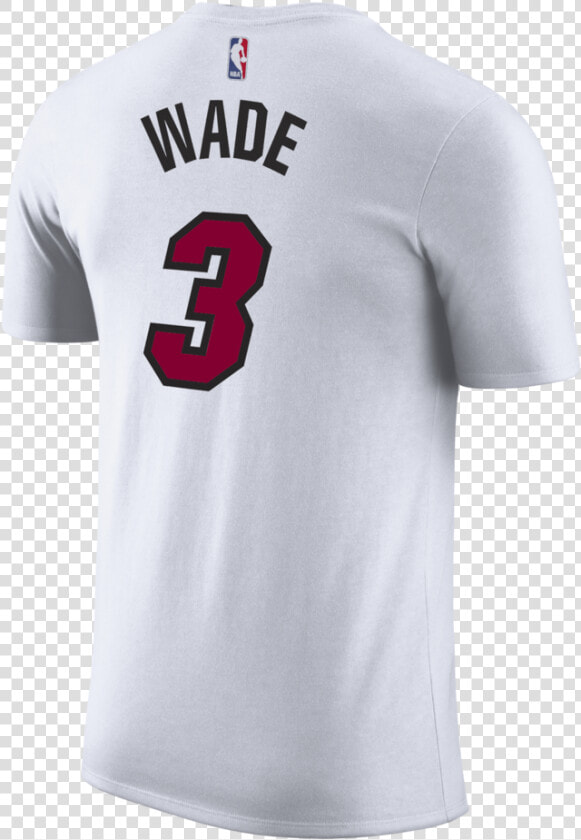 Dwyane Wade Nike Miami Heat White Name  amp  Number Tee   Active Shirt  HD Png DownloadTransparent PNG