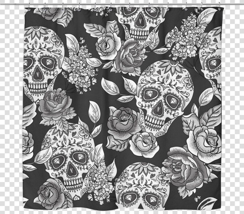 Rose  amp  Diamond Skull Shower Curtain   Dead Of The Dead Background  HD Png DownloadTransparent PNG