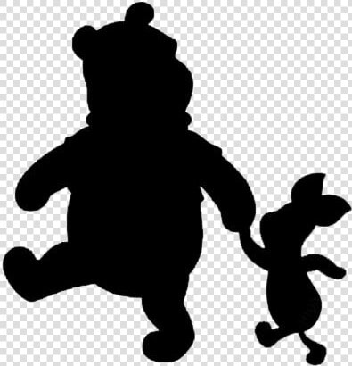 Black Pooh Piglet Holding Hands Png Transparent Background   Piglet And Pooh Silhouette  Png DownloadTransparent PNG