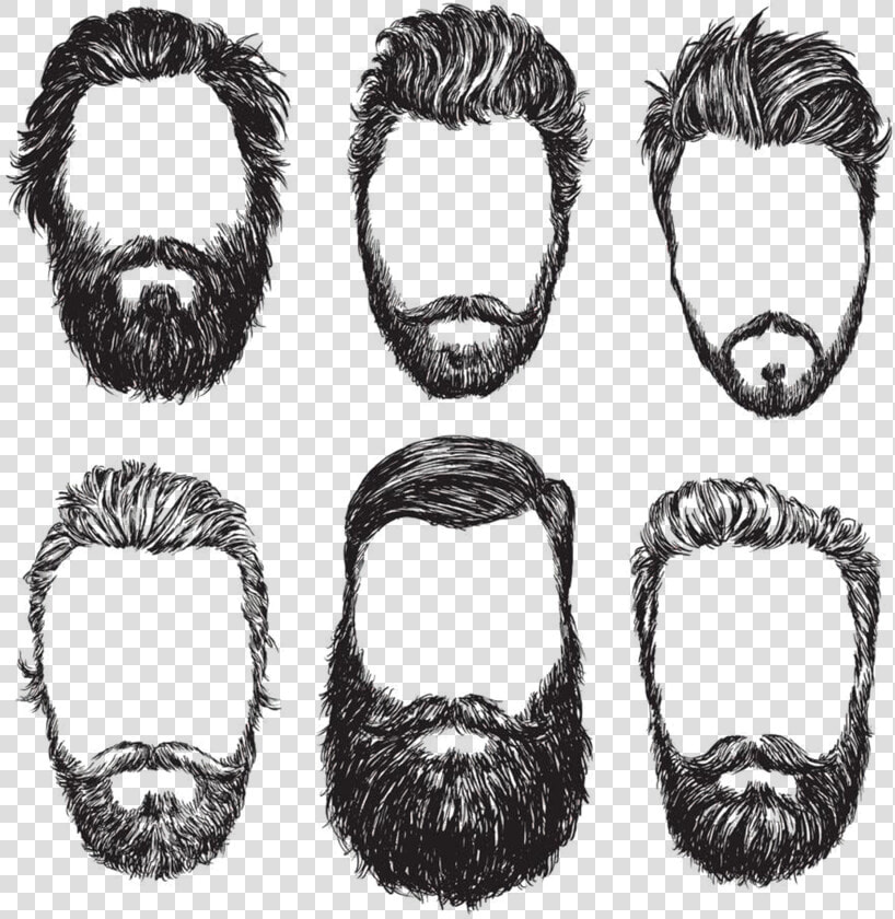 And Illustration Vector Black White Beard Stock Clipart   Outline Of A Beard  HD Png DownloadTransparent PNG