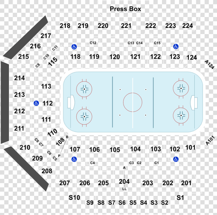 Bmo Harris Bank Center Sec 212 Row Aa  HD Png DownloadTransparent PNG