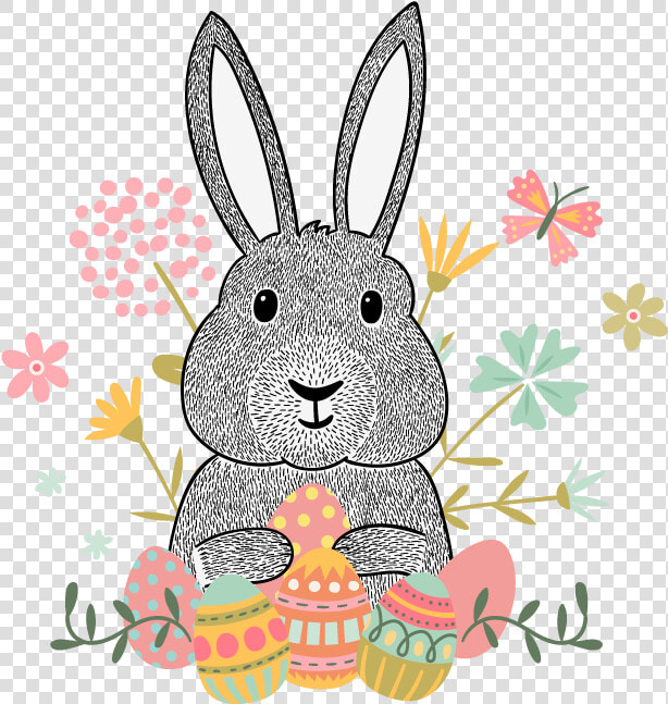 Easter Bunny Euclidean Vector Hipster Clip Art   Animated Easter Thank You Cards  HD Png DownloadTransparent PNG