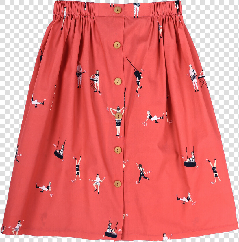 Let S Dance Red Button Down Midi Skirt   Miniskirt  HD Png DownloadTransparent PNG