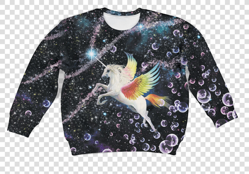 Gearhuman 3d Magical Unicorn Flying Into Galaxy Custom   Hoodie  HD Png DownloadTransparent PNG