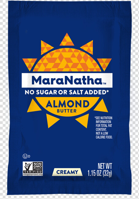 Maranatha Almond Butter Packet With No Added Sugar   Chocolate Almond Butter Maranatha  HD Png DownloadTransparent PNG