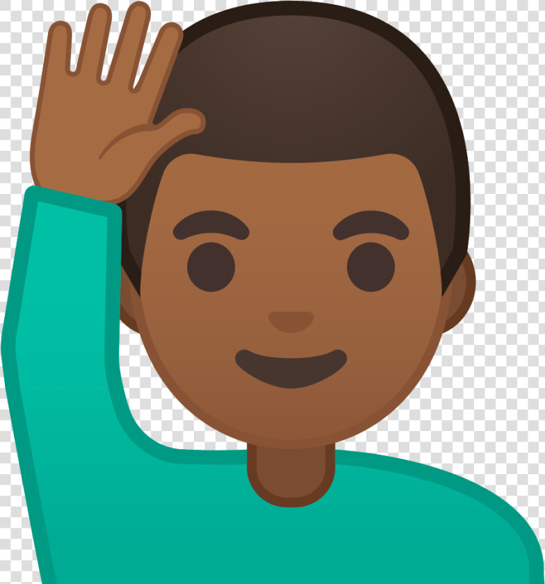 Man Raising Hand Medium Dark Skin Tone Icon   Man Raising Hand Icon  HD Png DownloadTransparent PNG