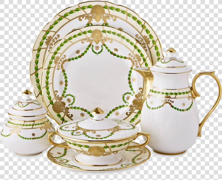 Thomas Goode Green Garland Tableware   Saucer  HD Png DownloadTransparent PNG