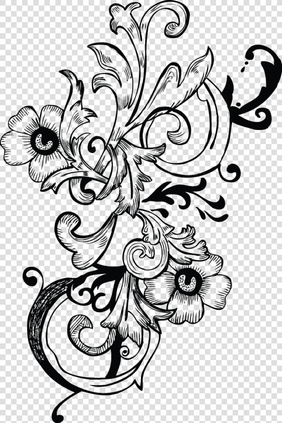 Fl 05 Border Design  Line Design  Scrap  Clip Art    Flower Border Line Art  HD Png DownloadTransparent PNG