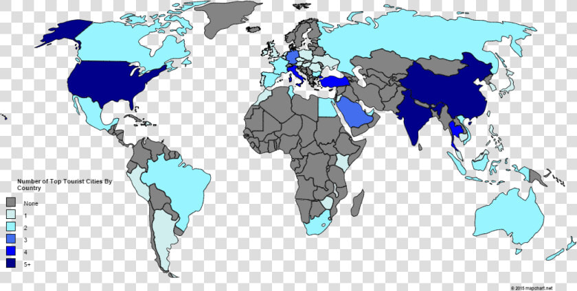 Top 100 Tourist Cities By Country   Us And Argentina Map  HD Png DownloadTransparent PNG