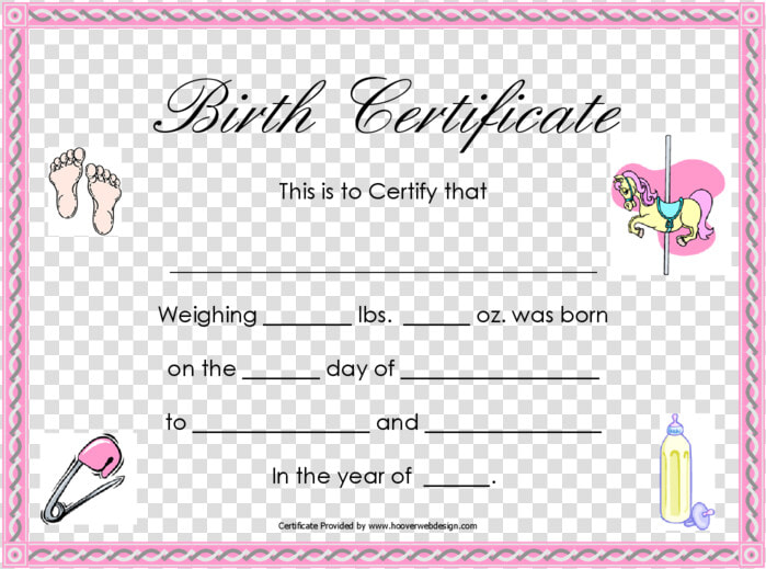 Birth Certificate Png   Girl Birth Certificate Template  Transparent PngTransparent PNG