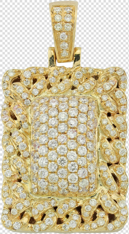 3d Pillow Pendant Cuban Link 14k Yg   Locket  HD Png DownloadTransparent PNG