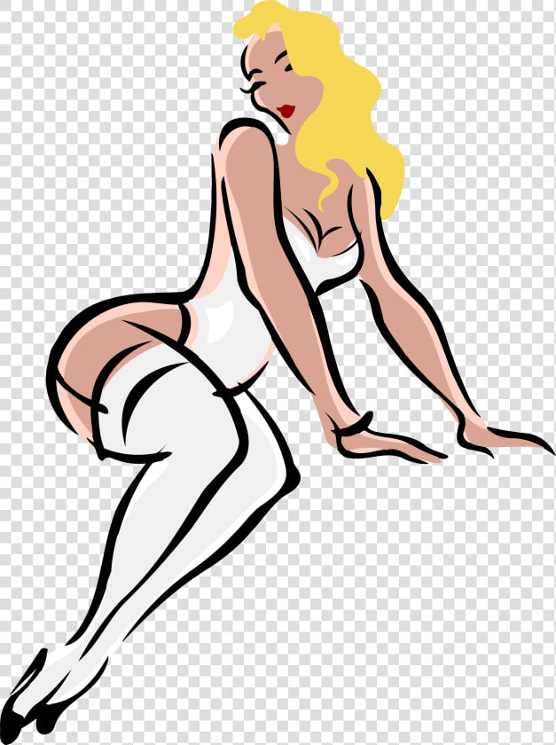 Light Skin  Blonde Hair  White Clothes   Woman In Lingerie Clipart  HD Png DownloadTransparent PNG