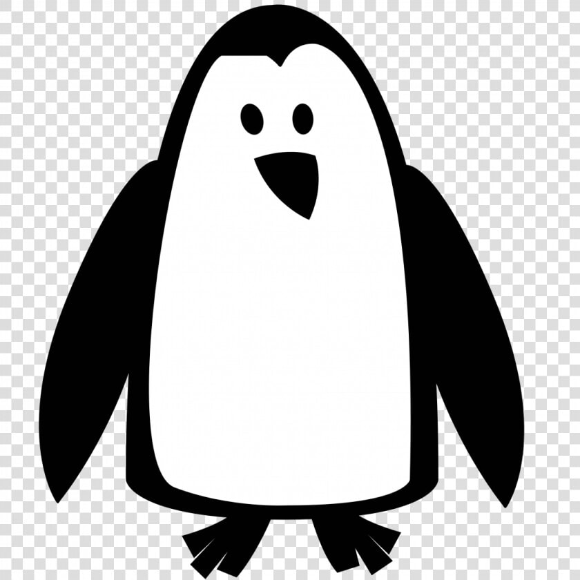 How To Draw A Cartoon Penguin Head Christmas Drawing   Penguin Black And White Clipart  HD Png DownloadTransparent PNG