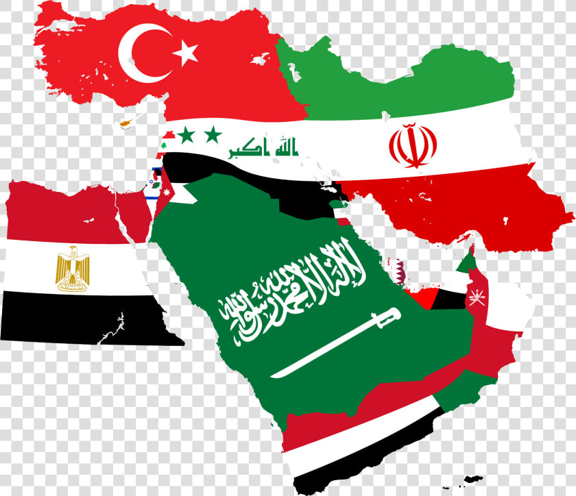 Clip Art Oc Inspired By The   Middle East Map With Flags  HD Png DownloadTransparent PNG