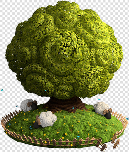 Green 3d Tree   Desenho De Árvores Com Ovelhas  HD Png DownloadTransparent PNG