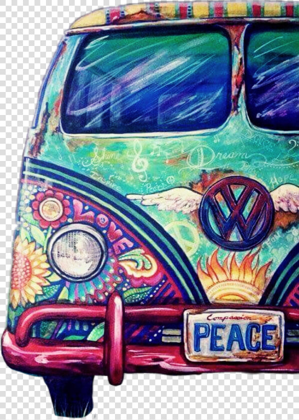  hippie  vw   Art Hippie Kombi  HD Png DownloadTransparent PNG