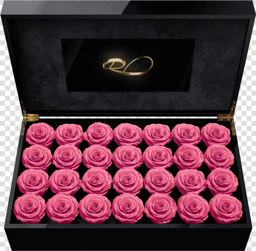 Luxury Lcd Display Flower Box Royal With 28 Preserved   Rose  HD Png DownloadTransparent PNG