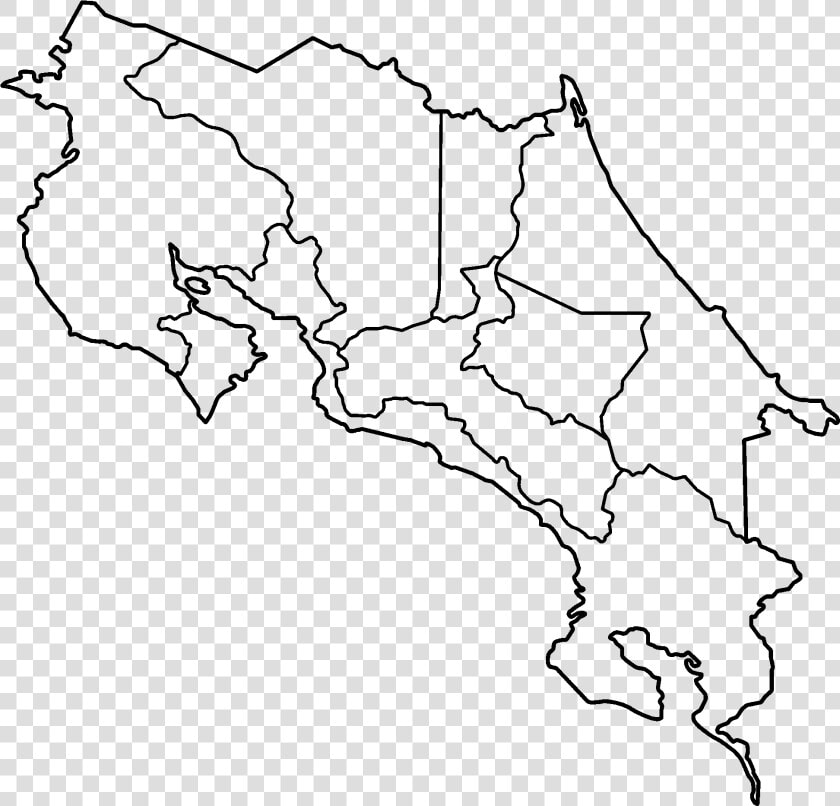 Costa Rica Provinces Blank   Mapa Costa Rica Vector  HD Png DownloadTransparent PNG