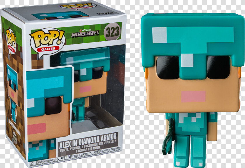 Alex With Diamond Armor Funko Pop Vinyl Figure   Charged Creeper Funko Pop  HD Png DownloadTransparent PNG