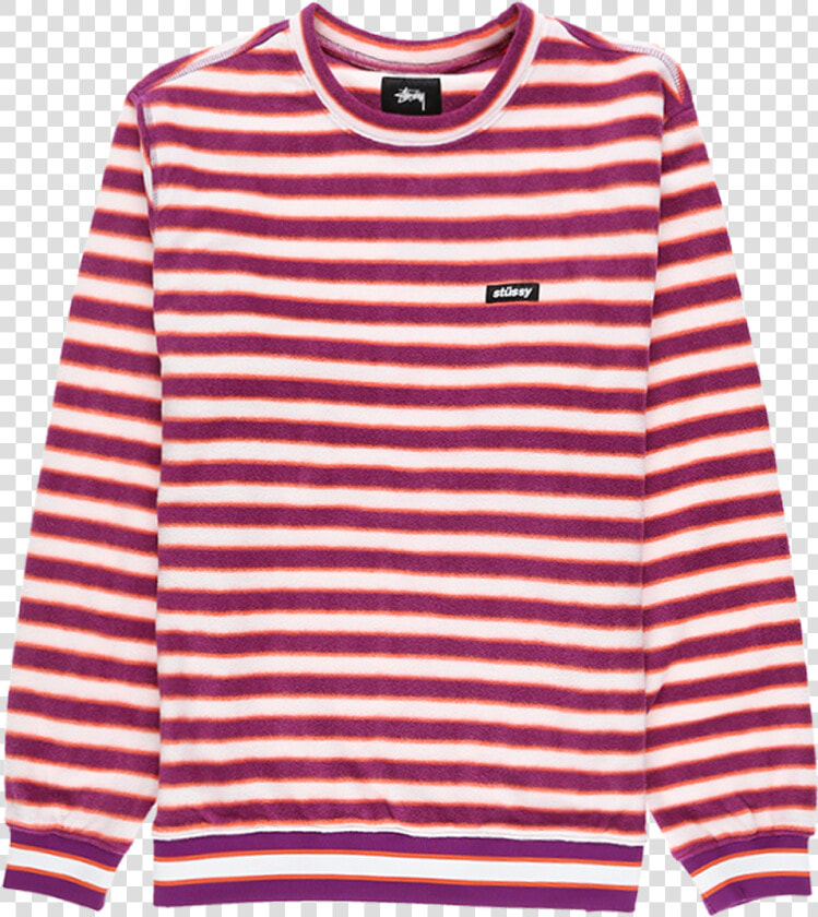 Stussy Striped Polar Fleece Crewneck   Comme Des Garcons Play Long Sleeve Navy Striped  HD Png DownloadTransparent PNG