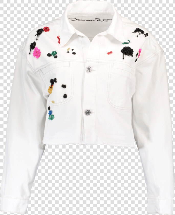 Transparent Gold Paint Splatter Png   Splatter Painted White Jean Jacket  Png DownloadTransparent PNG