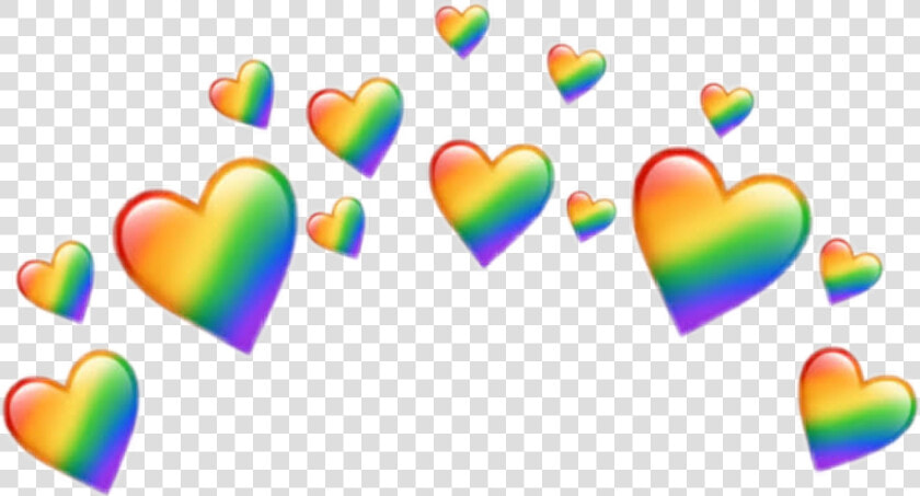  aesthetic  heart  crown  emoji  tumblr  sparkle  lgbt   Rainbow Heart Crown Png  Transparent PngTransparent PNG