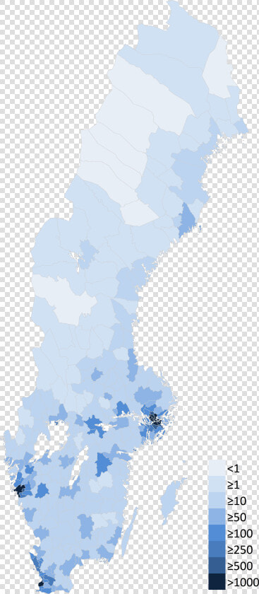 Swedish Population Density 2016 12 31   Sverigekarta Landskap  HD Png DownloadTransparent PNG