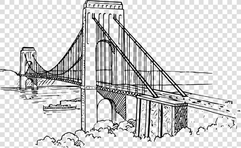 3d Drawing Of Suspension Bridge  HD Png DownloadTransparent PNG