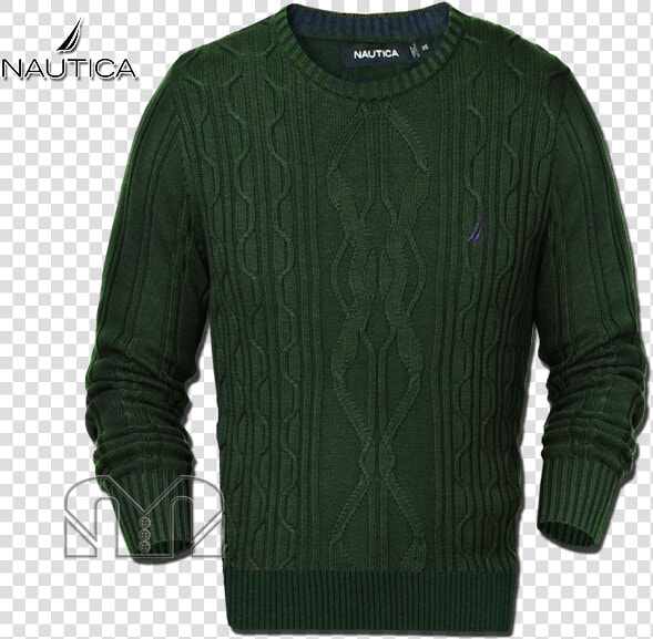  nautica Fisherman Crewneck Green Knit Sweater   Cardigan  HD Png DownloadTransparent PNG