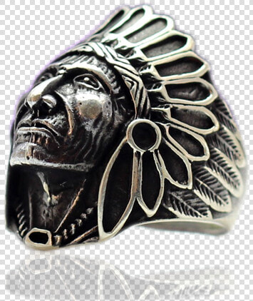 Sterling Silver Indian Chief Mens Ring Kaan Art   Titanium Ring  HD Png DownloadTransparent PNG