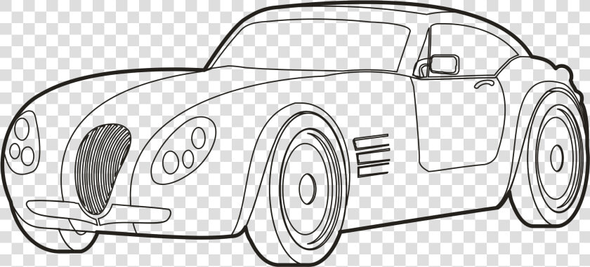 Drawing Sport Car   Sports Car Outline Drawing  HD Png DownloadTransparent PNG