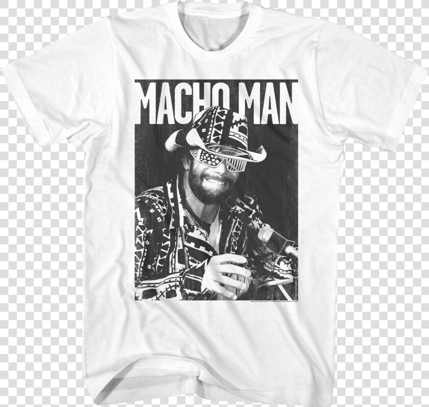 Black And White Macho Man Randy Savage T shirt  HD Png DownloadTransparent PNG