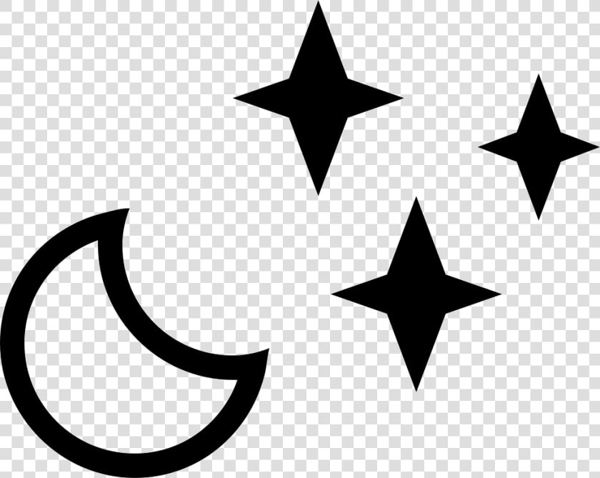 Starry Crescent Moon Night Weather Symbol   Bulan Bintang Icon Png  Transparent PngTransparent PNG