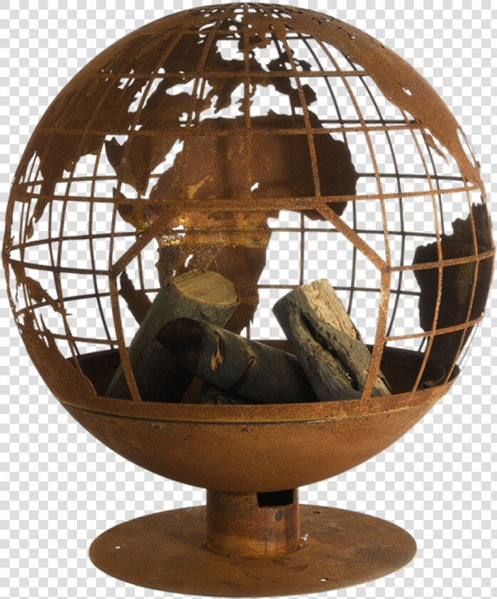 Fire Ball Laser Cut Rust Globe   Globe  HD Png DownloadTransparent PNG