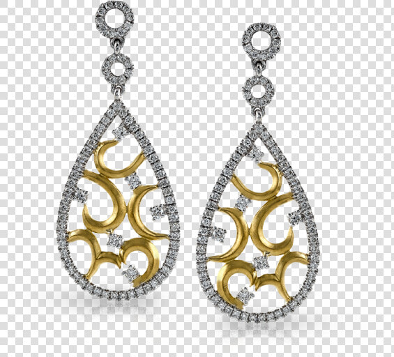 14k Gold Two tone Diamond Earrings Class  HD Png DownloadTransparent PNG