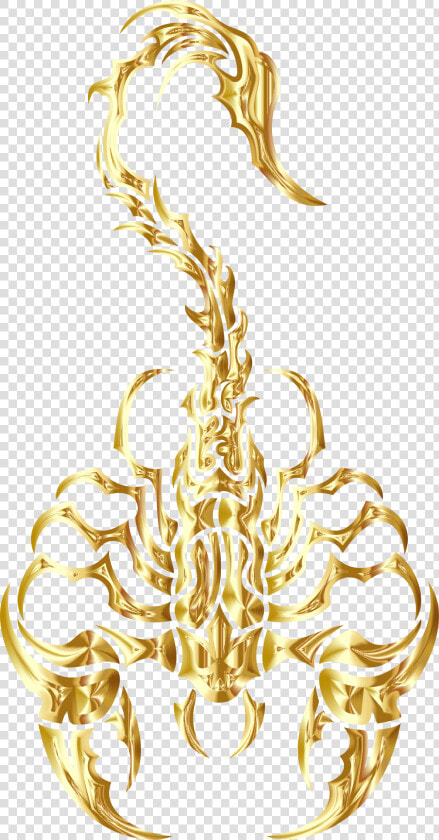 Sleek Tribal Scorpion Gold Clip Arts   Scorpion Gold  HD Png DownloadTransparent PNG