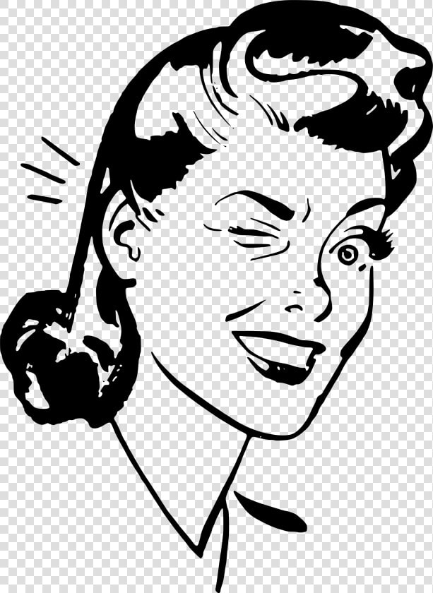 Retro Woman Clipart Png Transparent Png   Png Download   Retro Woman Winking  Png DownloadTransparent PNG