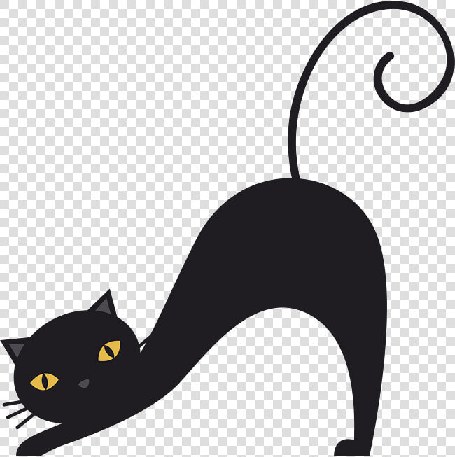 Black Cat X Stretched Vector Clipart Transparent Png   Black Cat Vector Png  Png DownloadTransparent PNG