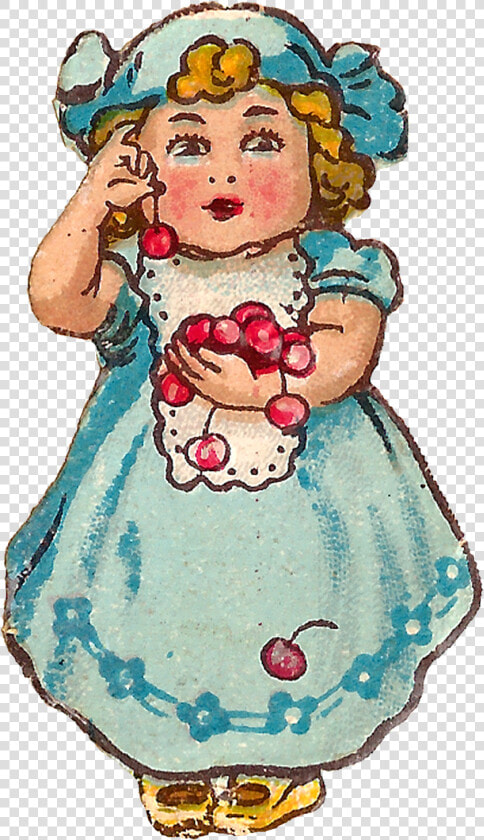 Cherry Clipart Vintage   Girl With Cherry Clipart  HD Png DownloadTransparent PNG